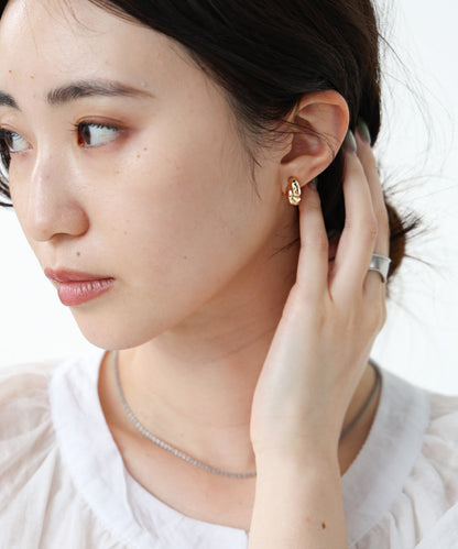 ダブルしずくメタルイアリング