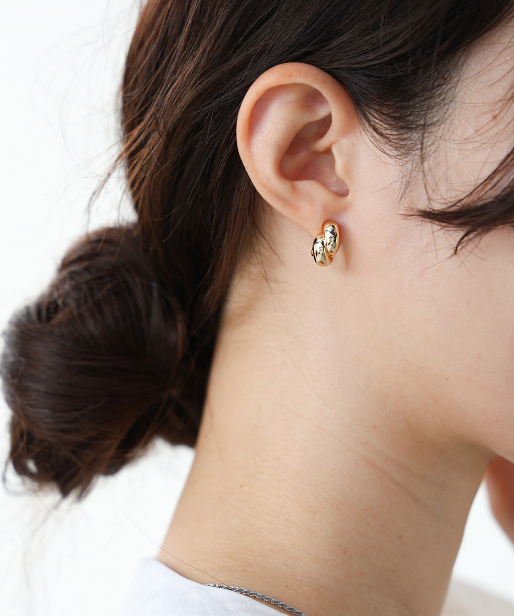 ダブルしずくメタルイアリング