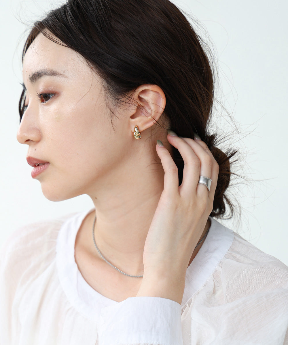 ダブルしずくメタルイアリング
