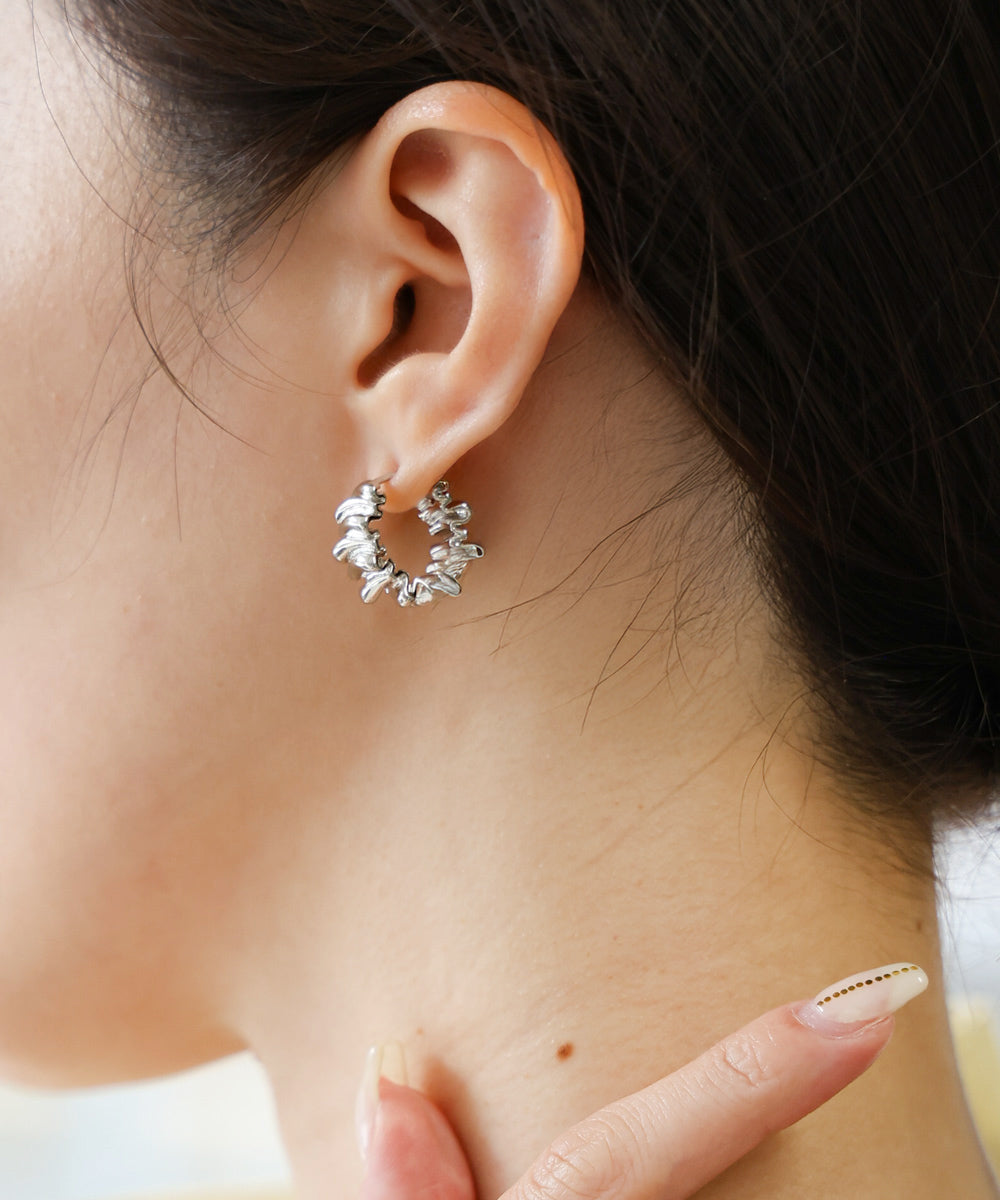 ニュアンスデザインフープピアス