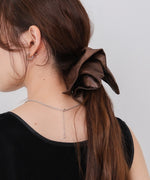 ボリュームリボン合皮スクエアシュシュ