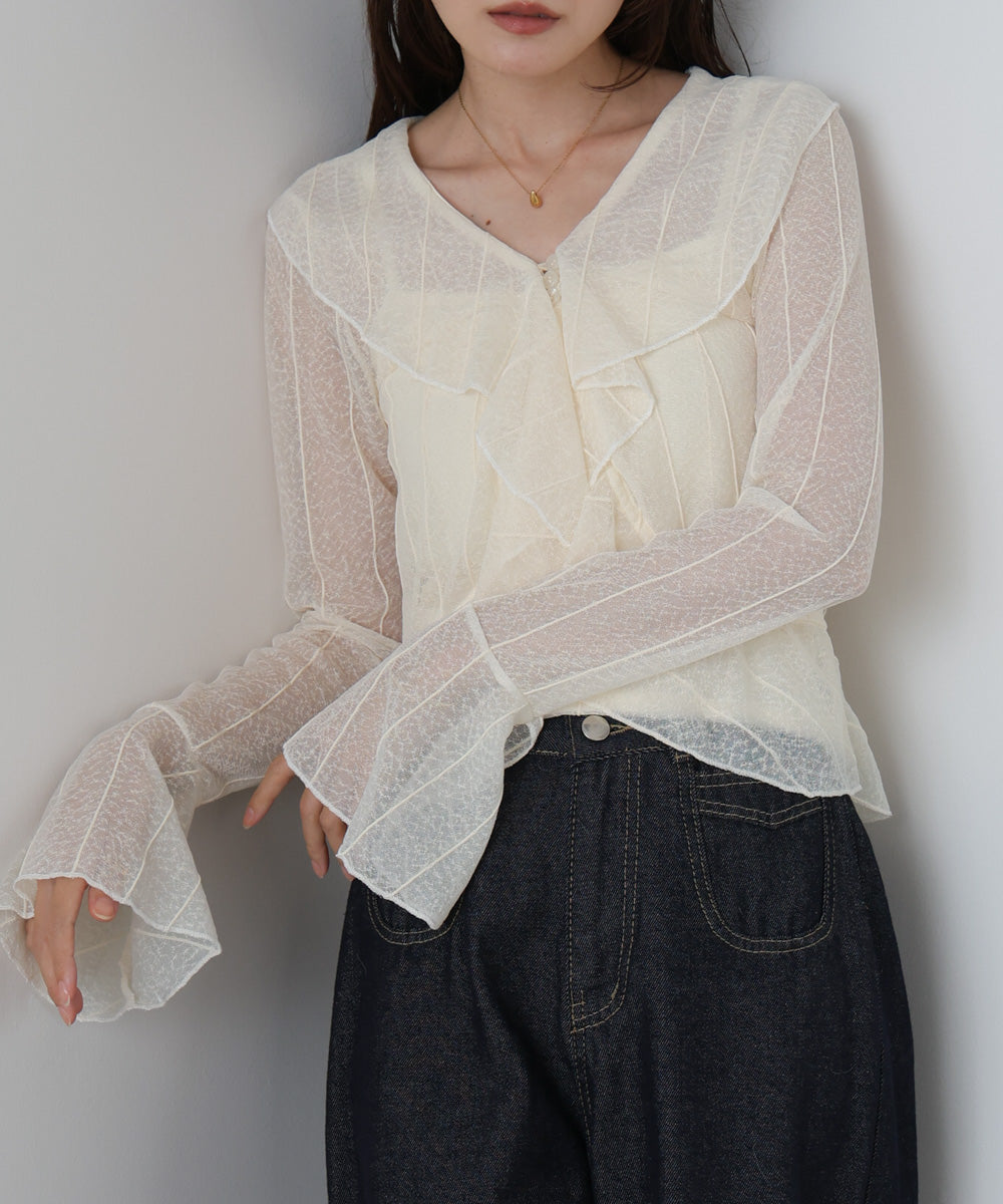 シアーフリルブラウス