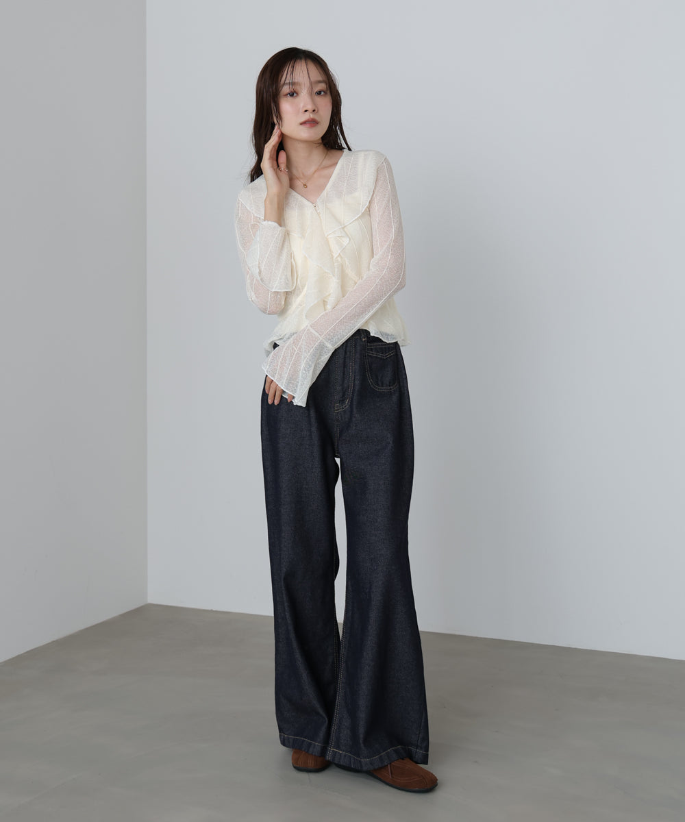 シアーフリルブラウス