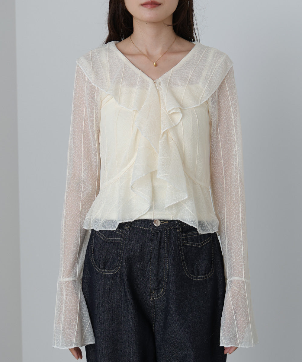 シアーフリルブラウス