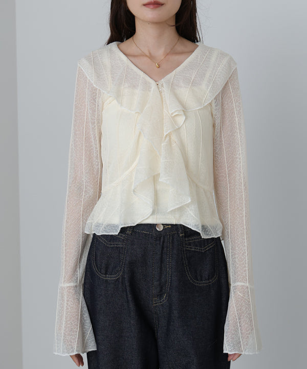 シアーフリルブラウス