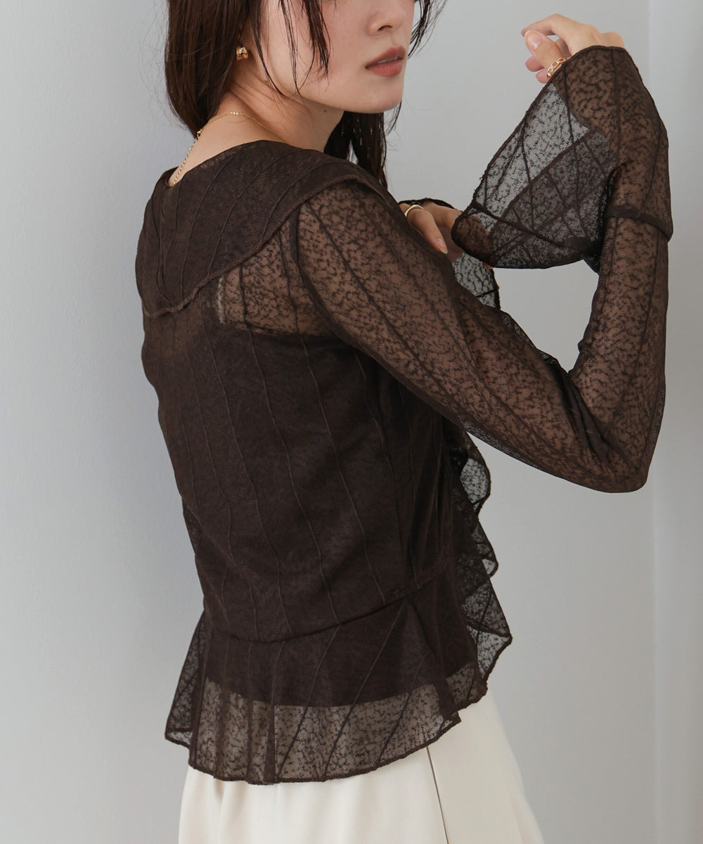 シアーフリルブラウス
