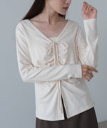 センターシャーリングカットソー