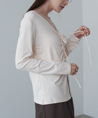 センターシャーリングカットソー