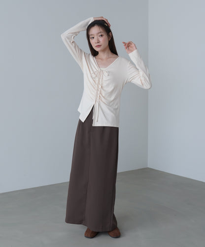 センターシャーリングカットソー