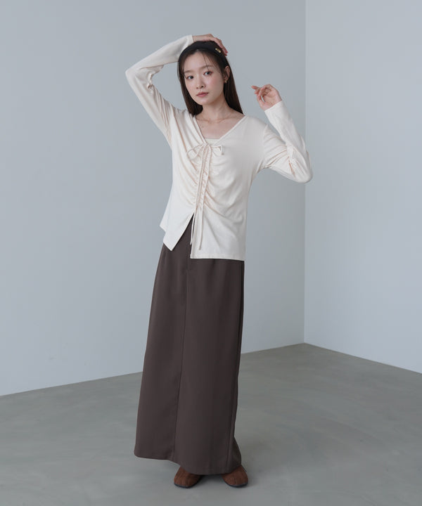 センターシャーリングカットソー