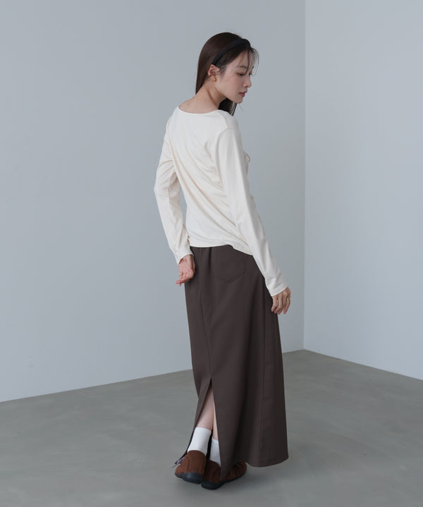 センターシャーリングカットソー