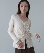 センターシャーリングカットソー