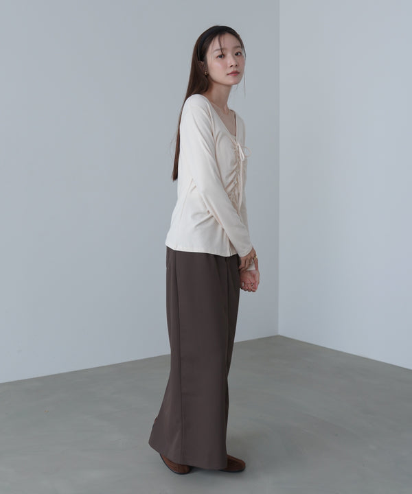 センターシャーリングカットソー