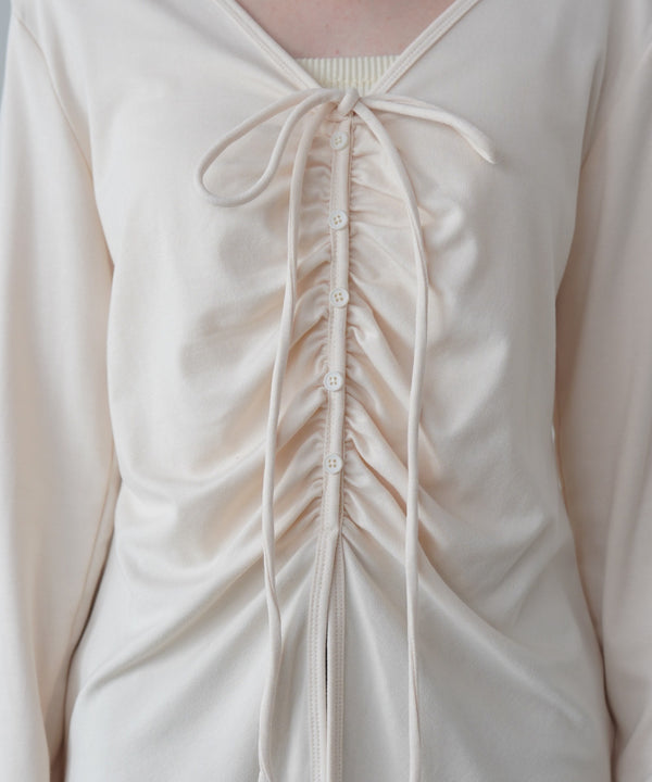 センターシャーリングカットソー