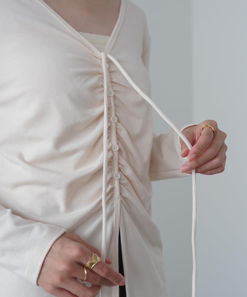 センターシャーリングカットソー