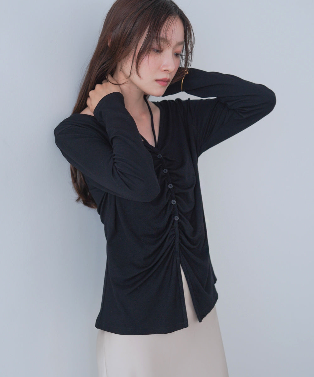 センターシャーリングカットソー