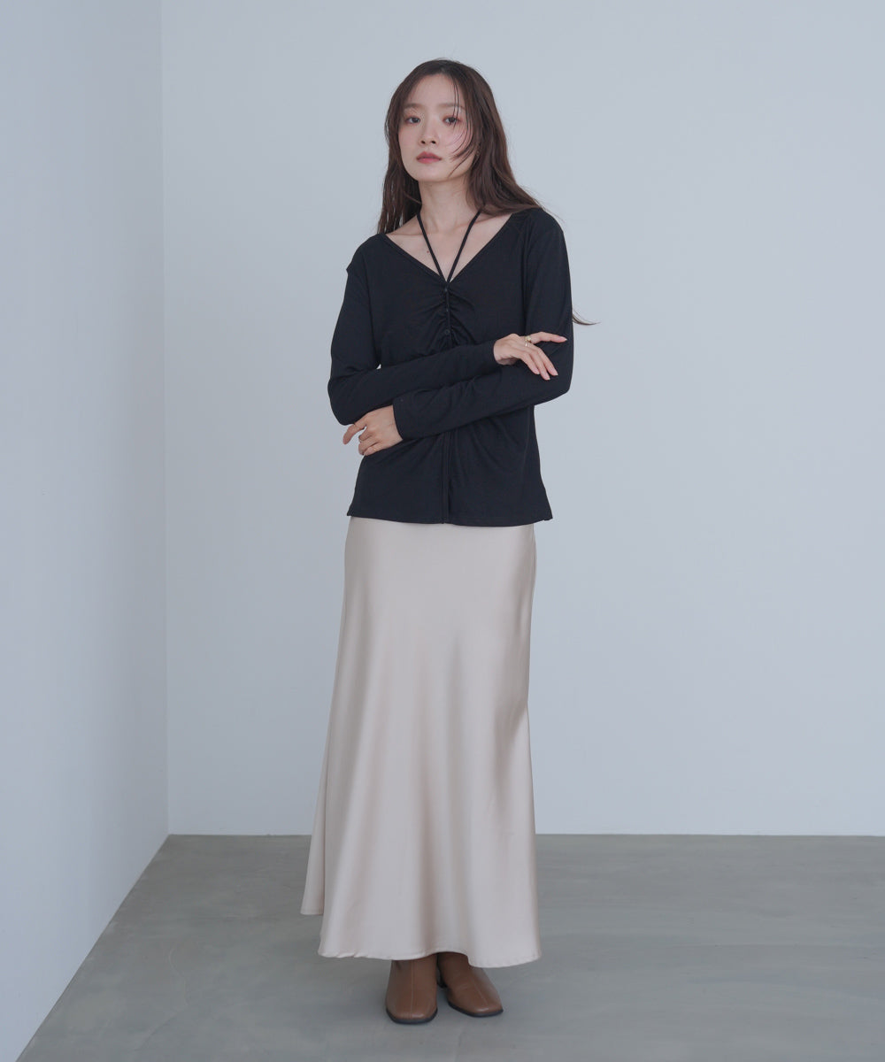 センターシャーリングカットソー