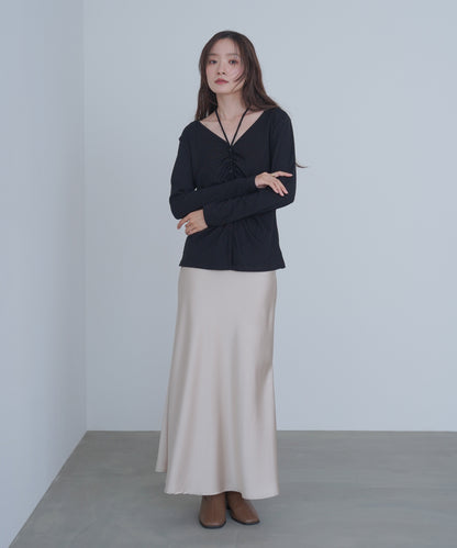 センターシャーリングカットソー