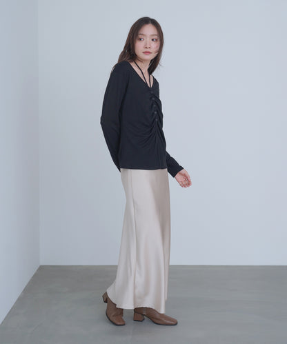 センターシャーリングカットソー