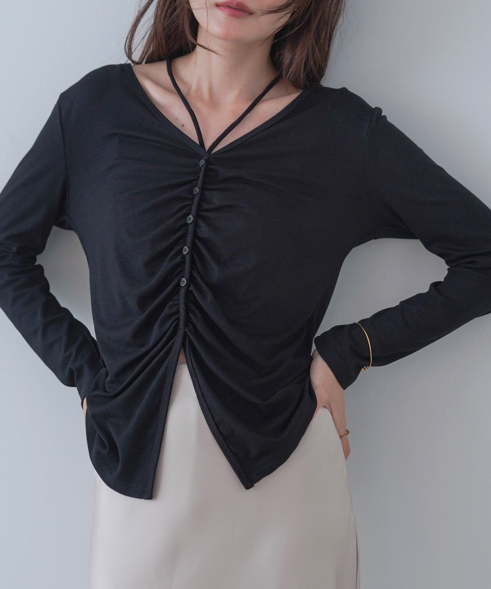 センターシャーリングカットソー