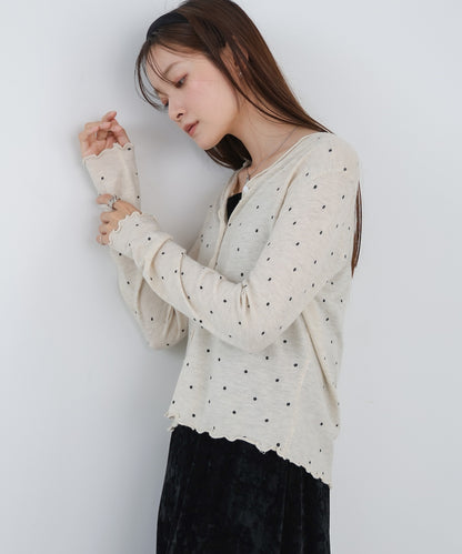 ドットメローカーディガン