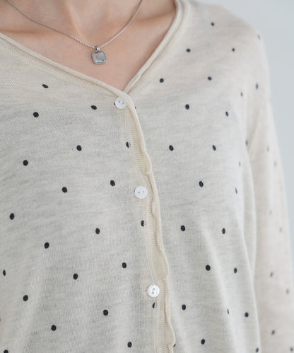 ドットメローカーディガン