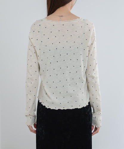 ドットメローカーディガン