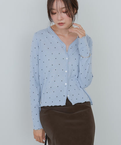 ドットメローカーディガン