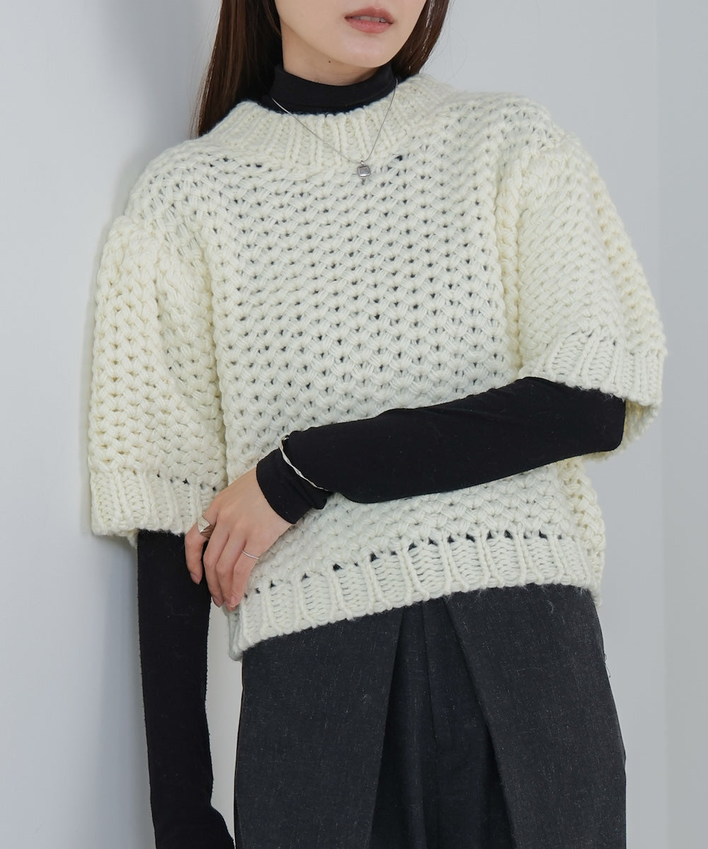 半袖ハンドニット