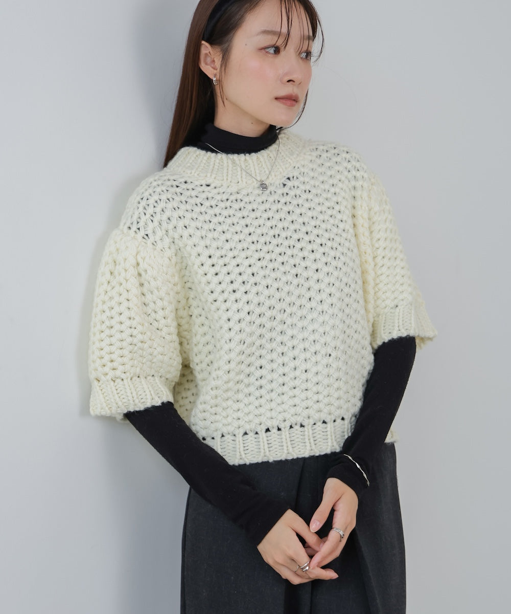 半袖ハンドニット