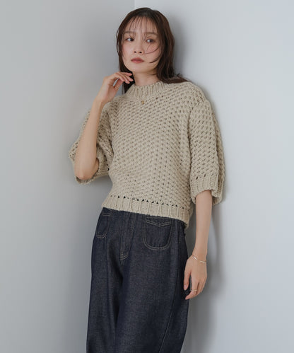 半袖ハンドニット