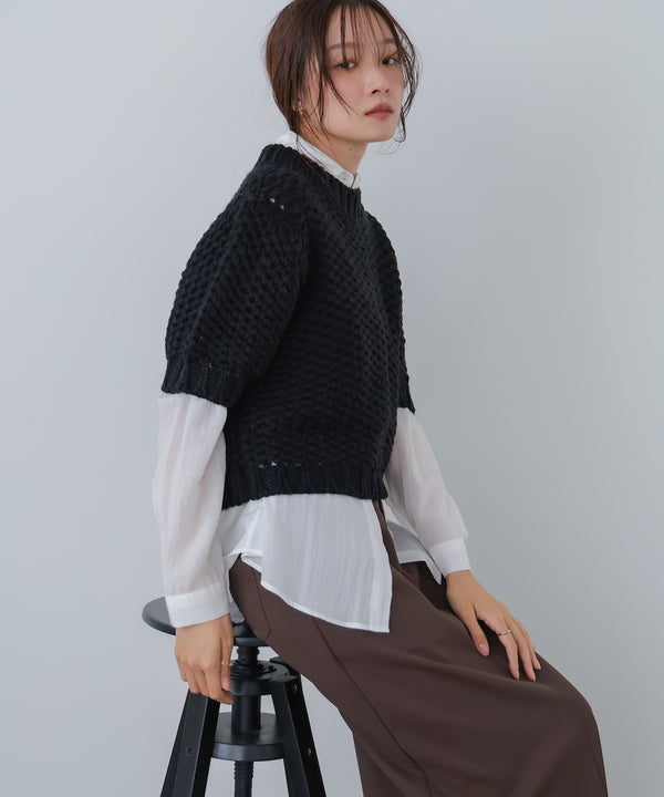 半袖ハンドニット