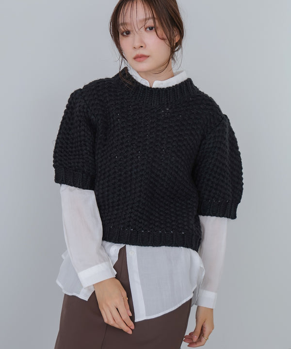 半袖ハンドニット