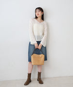 フラワーレース透かし編みトップス