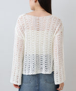 フラワーレース透かし編みトップス