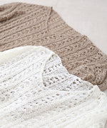 フラワーレース透かし編みトップス