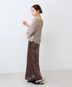 フラワーレース透かし編みトップス