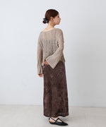 フラワーレース透かし編みトップス