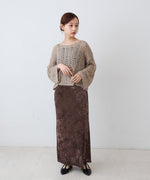 フラワーレース透かし編みトップス