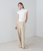 サイドギャザープチハイネックトップス