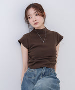 サイドギャザープチハイネックトップス