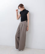 サイドギャザープチハイネックトップス