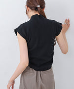 サイドギャザープチハイネックトップス