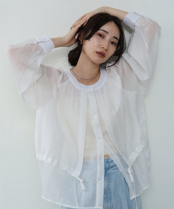 シアーレイヤードデザインシャツ