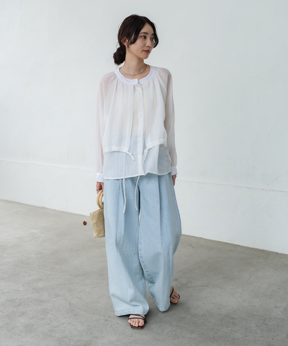 シアーレイヤードデザインシャツ