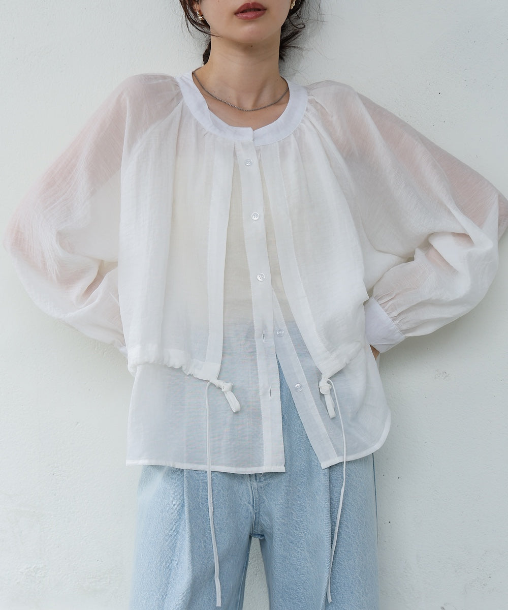 シアーレイヤードデザインシャツ