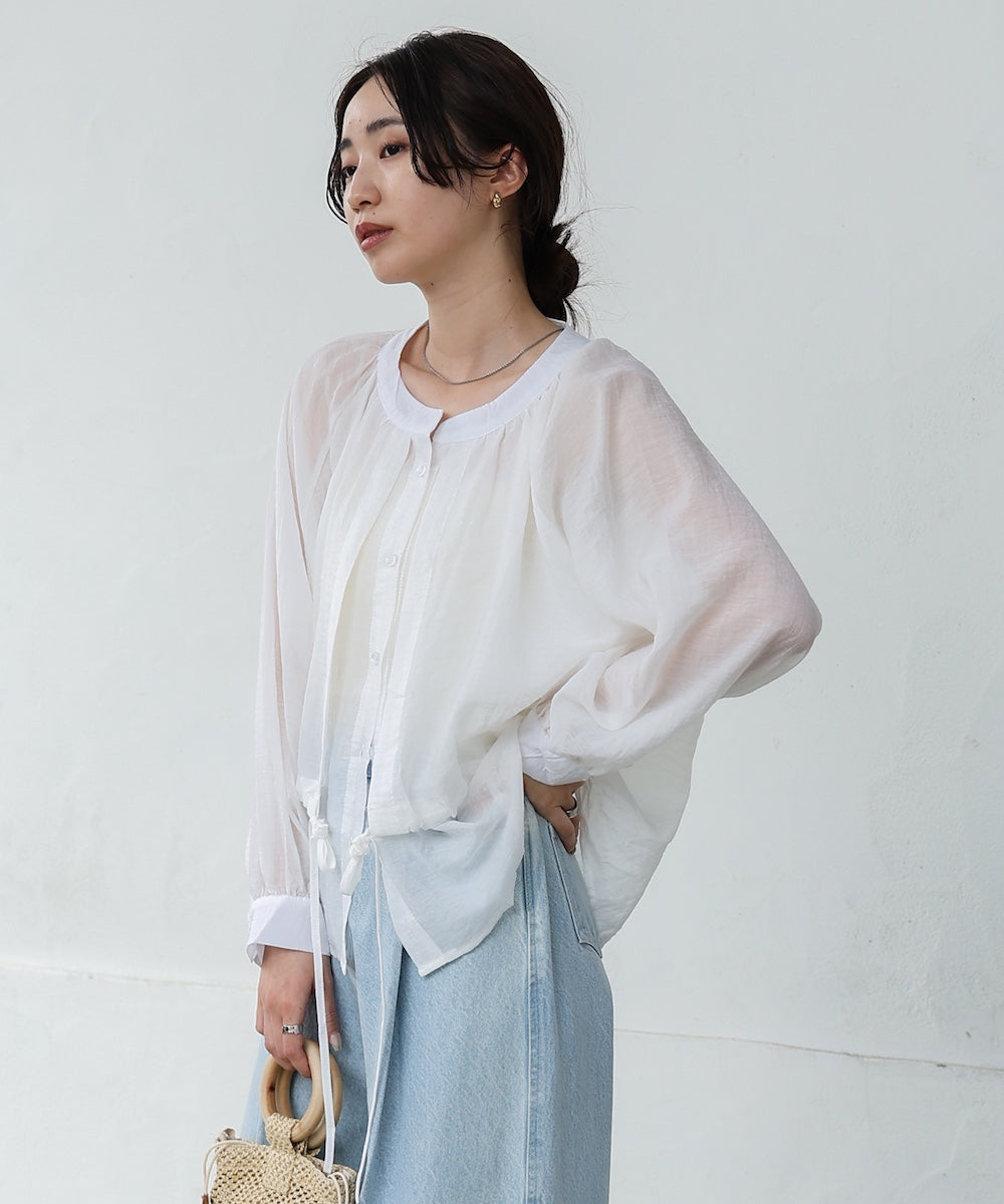 シアーレイヤードデザインシャツ