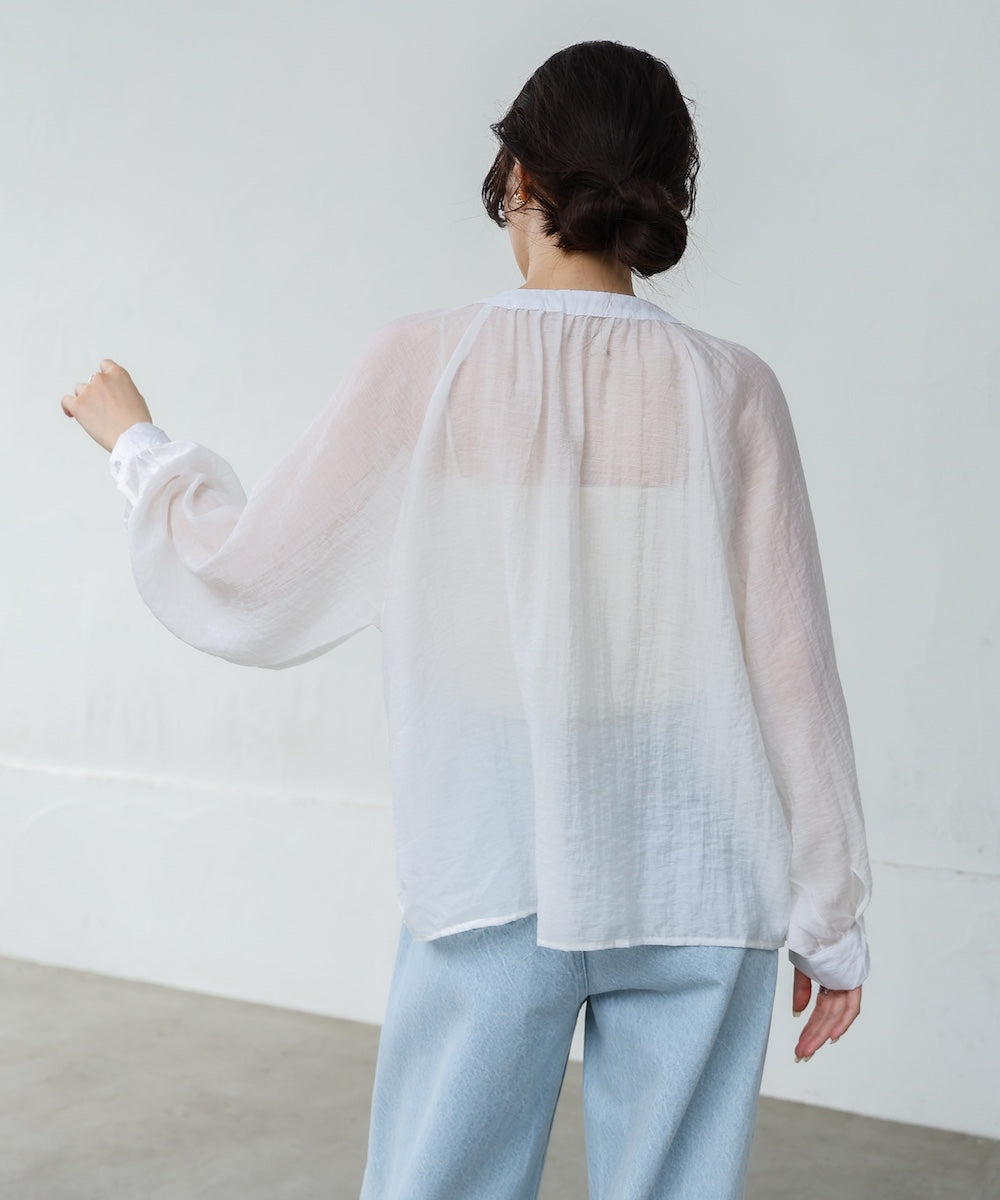 シアーレイヤードデザインシャツ
