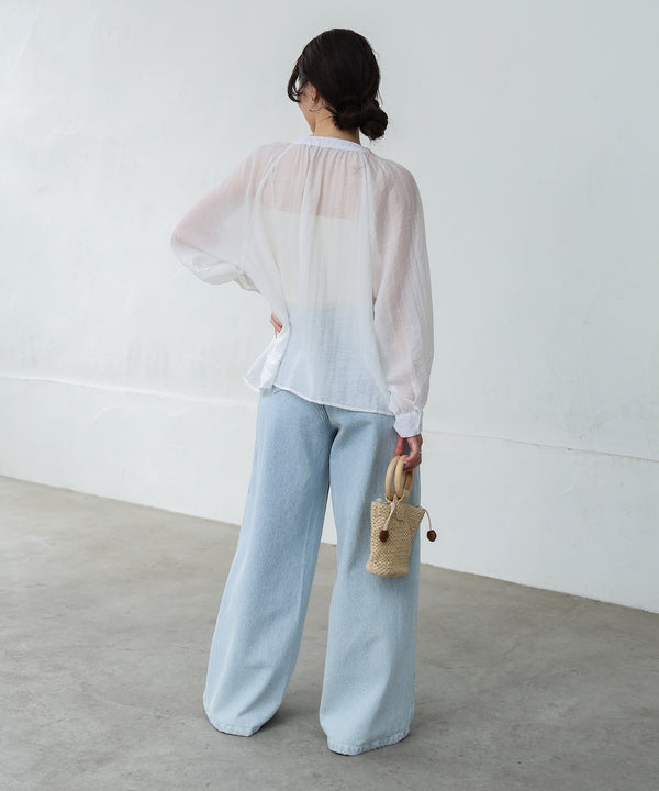 シアーレイヤードデザインシャツ