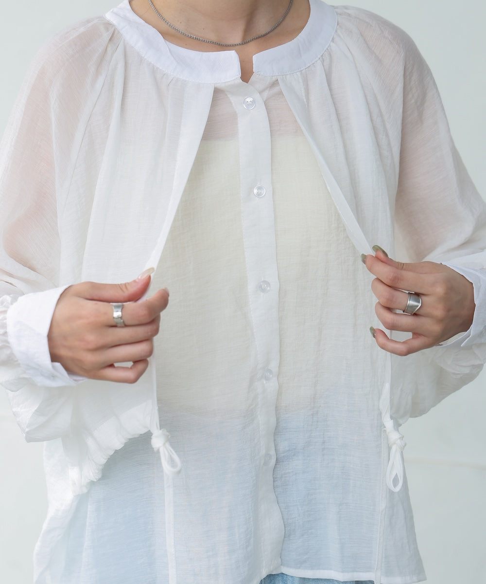 シアーレイヤードデザインシャツ